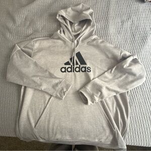 Men’s 4XL adidas Light Gray Pullover Hoodie with Black Trefoil Logo